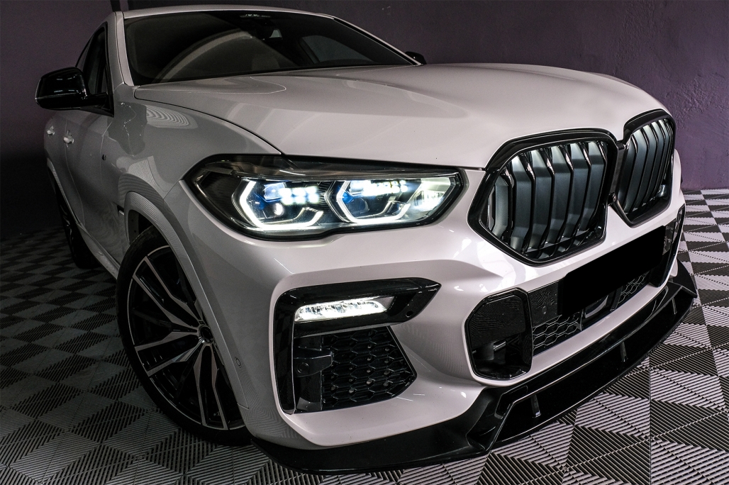 Voorspoiler passend voor BMW X6 G06 X6M (2019-..) Glans Zwart