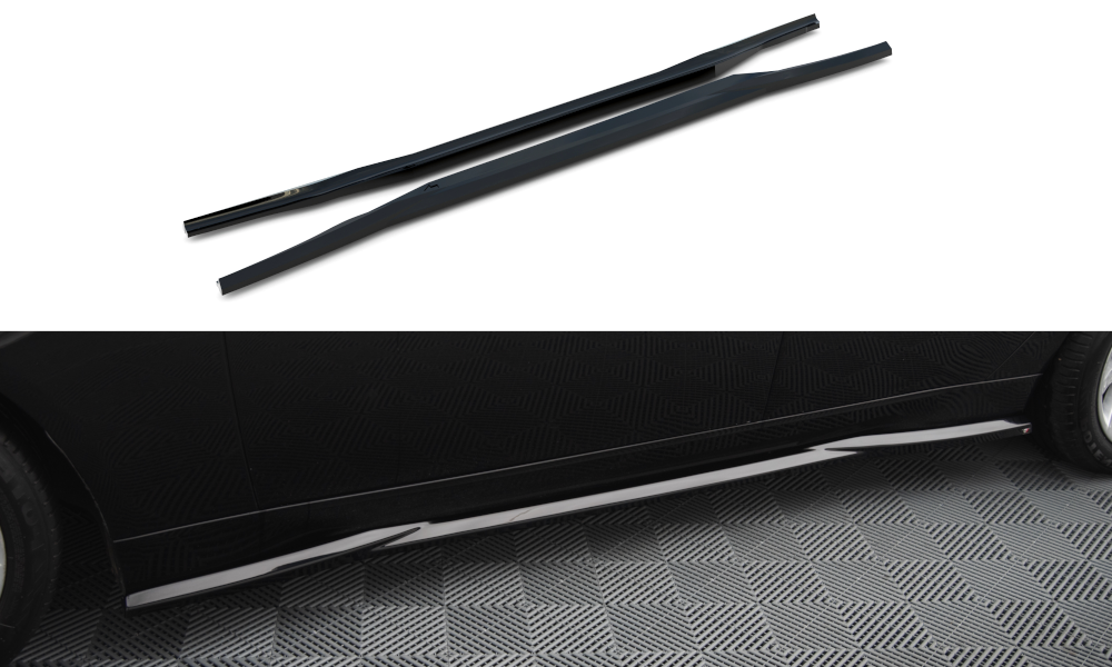 Zijskirts passend voor BMW 7 Serie E65 Maxton Glans Zwart