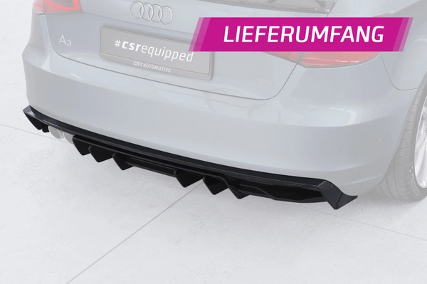 Diffuser passend voor Audi A3 8V 2012-2016 CSR Glanzend zwart HA493-G