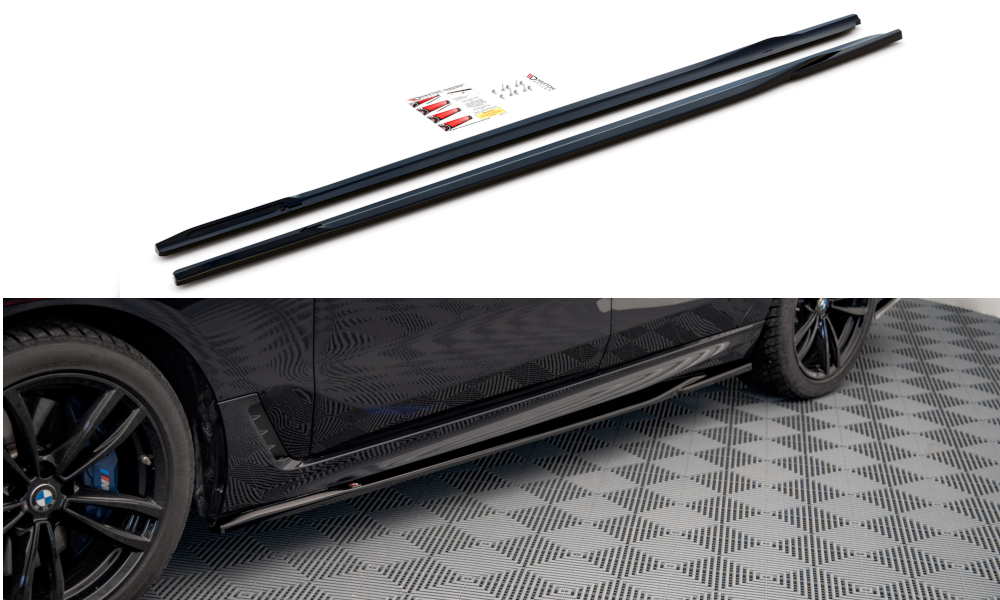 Zijskirts passend voor BMW 6 GT M Pakket G32 Facelift 2017 - Maxton Glans Zwart