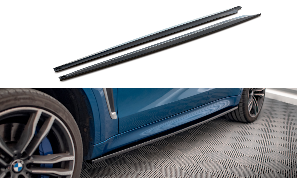 Zijskirts passend voor BMW X6M F86 Maxton Glans Zwart