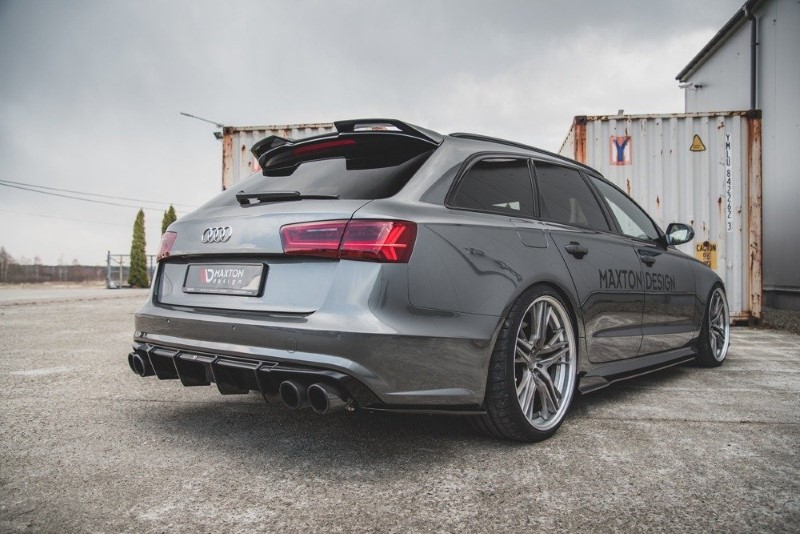 Diffuser passend voor Audi S6 / A6 S-Line C7 FL Glanzend Zwart