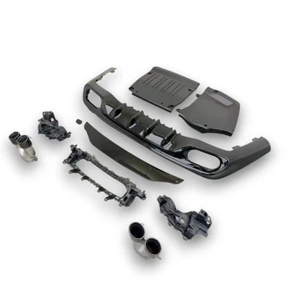 Diffuser passend voor Mercedes CLE C236 A236 Glans Zwart incl. sierstukken