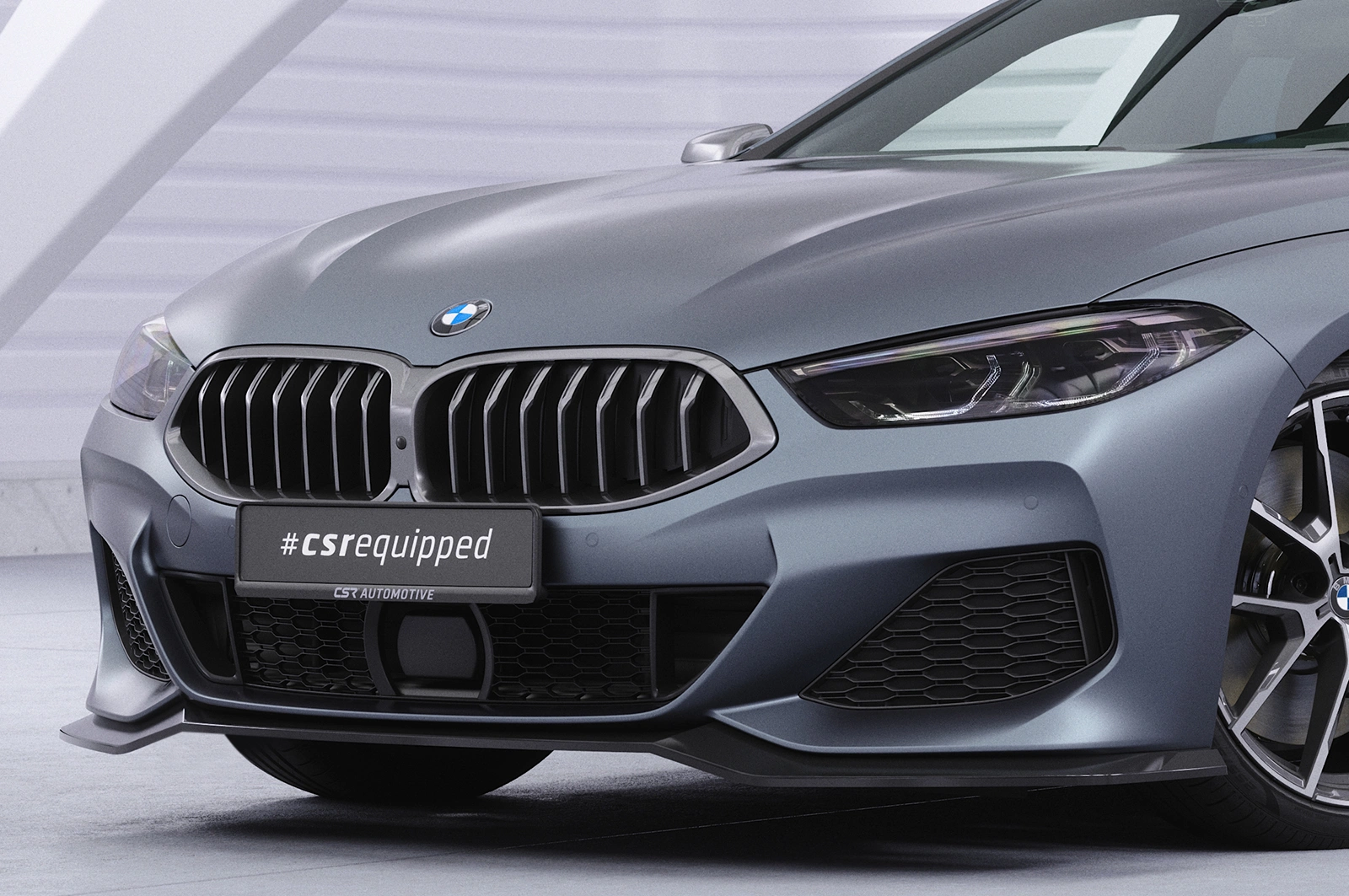 Voorspoiler passend voor BMW 8er G14, G15, G16 Glans Zwart (2019 - heden)