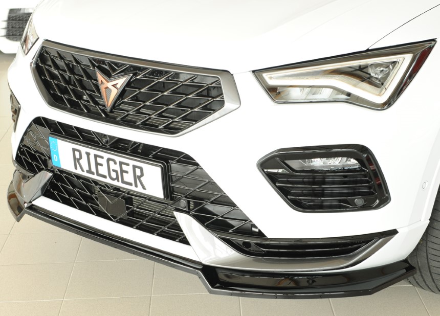 Voorspoiler passend voor Seat Ateca 5FP FL Cupra Rieger Glans Zwart