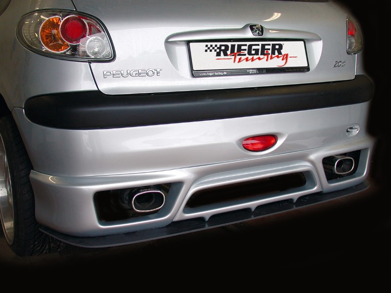 Achterbumper Diffusor Peugeot 206 grote achterbumper Rieger