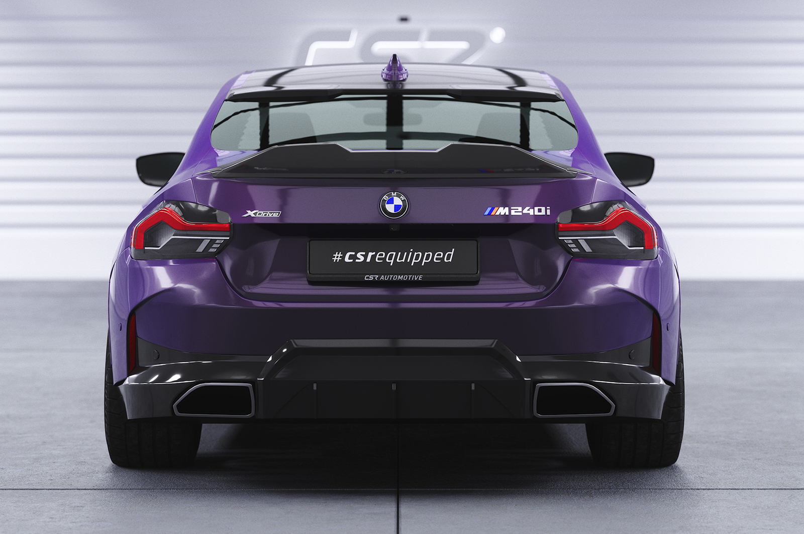 Spoiler passend voor BMW 2 Serie G42 / M2 G87 CSR Glans Zwart