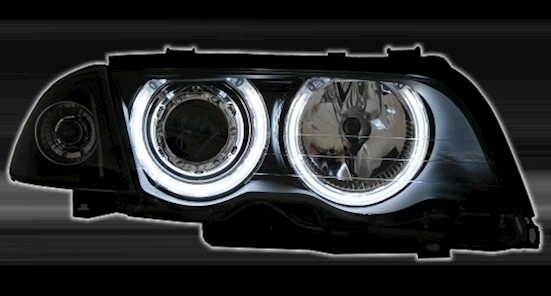 Koplampen passend voor BMW E46 4drs 98-01 Angel Eyes Ice CCFL