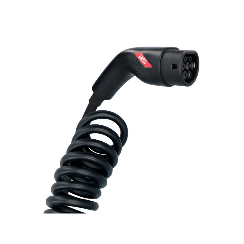 Carpoint Spiraal Laadkabel Elektrische Auto Type2>2 16A 1-Fase 6-meter