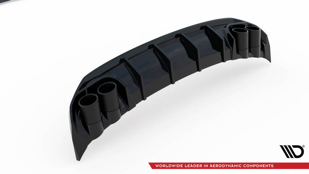Diffuser passend voor Audi S-Line Sedan 8Y Maxton Glans Zwart met sierstukken Zwart