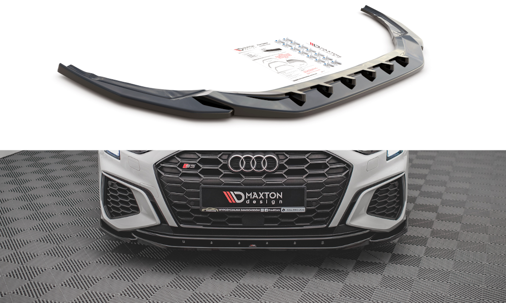 Voorspoiler Audi S3 / A3 S-Line 8Y Glanzend zwart V.4