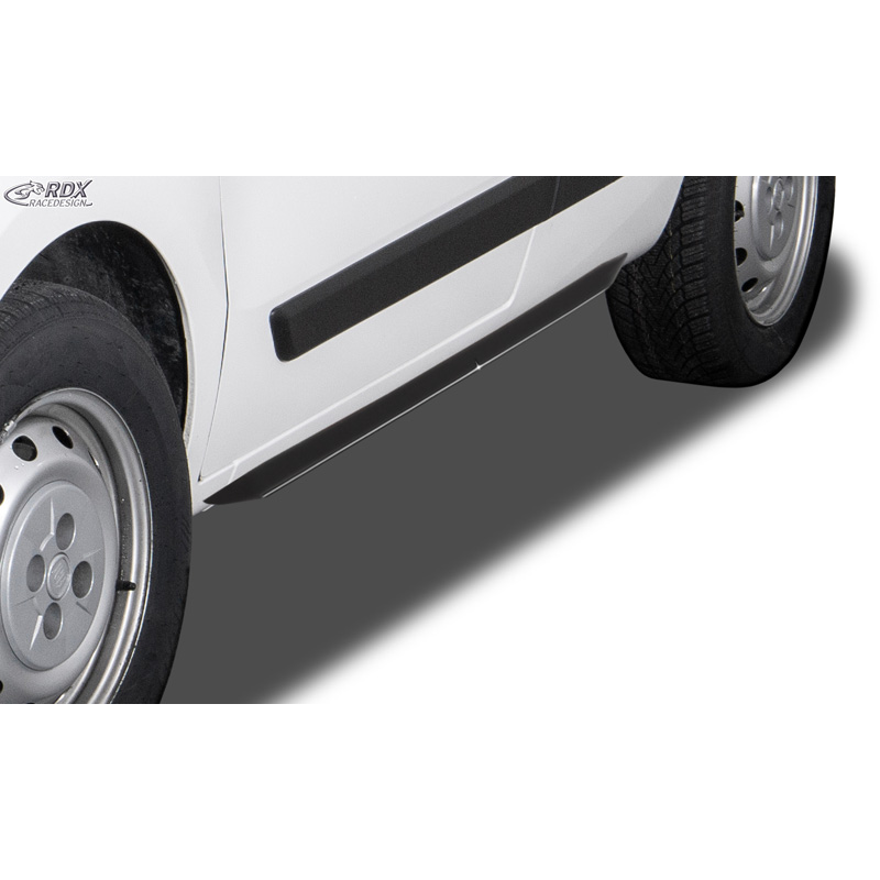 RDX Racedesign Sideskirts 'Slim'  Fiat Qubo & Fiorino (225) 2016-2024 (ABS zwart glanzend)