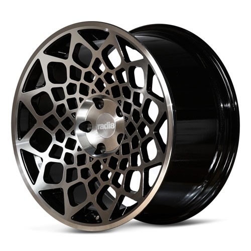 RADI8 B12 10.0x19 5x120 40 Gloss black machine face 72,56 Velgen