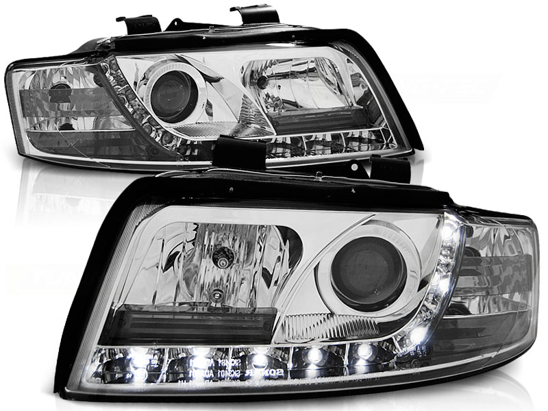 Koplampen passend voor Audi A4 8E 00-04 LED Echte DRL Chroom