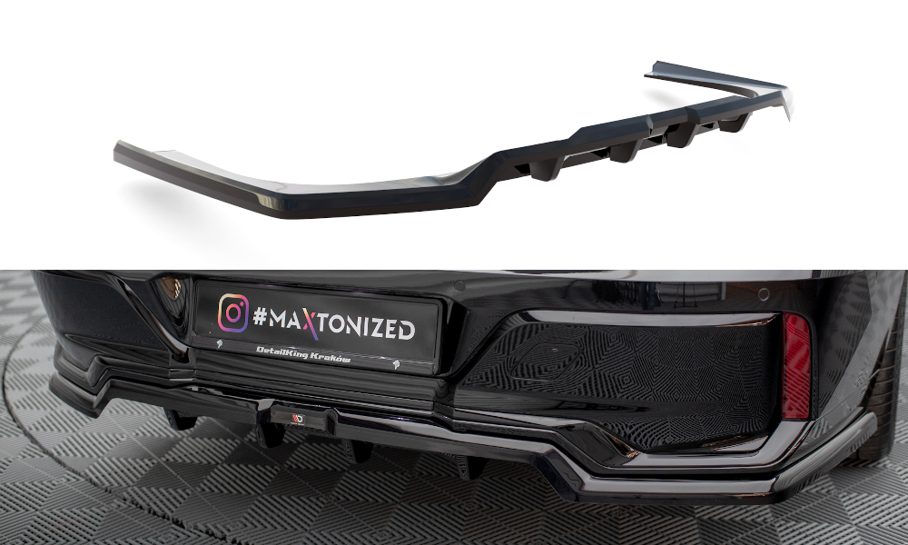 Diffuser passend voor BMW 7 Serie G70 M Pakket Maxton Glans Zwart