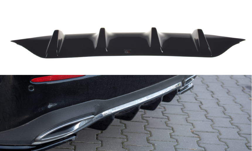 Diffuser passend voor Mercedes E43 AMG/AMG-Line W213 Maxton Design glans zwart