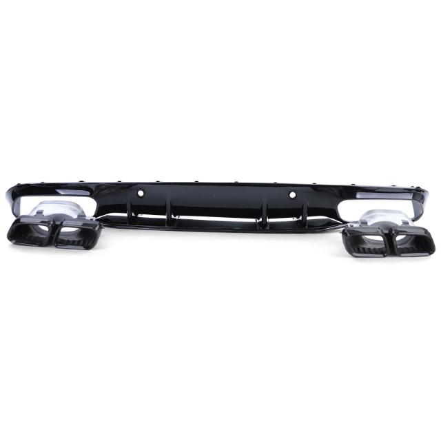 Diffuser passend voor Mercedes C205 A205 Coupe / Cabrio 15-19 C63 Design Zwart