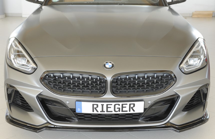 Voorspoiler passend voor BMW Z4 G4Z/G29 roadster Rieger glans zwart