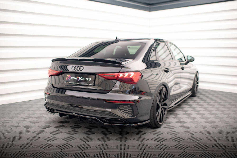 Spoiler Audi A3 & S-Line 8Y Limousine Maxton Glans Zwart