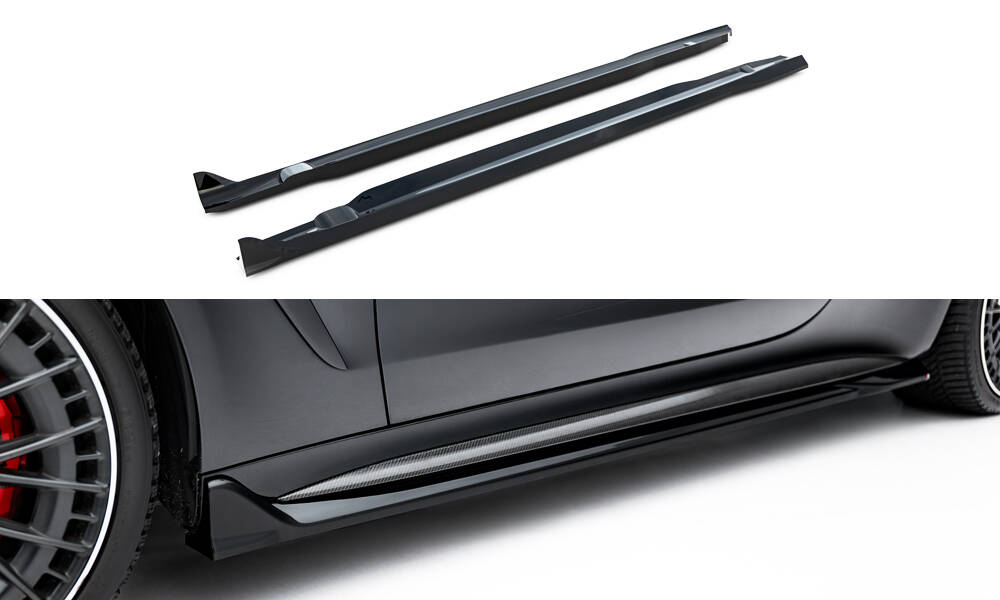Zijskirts passend voor Mercedes-AMG CLE 53 / AMG-Line C236 Maxton Glanzend zwart