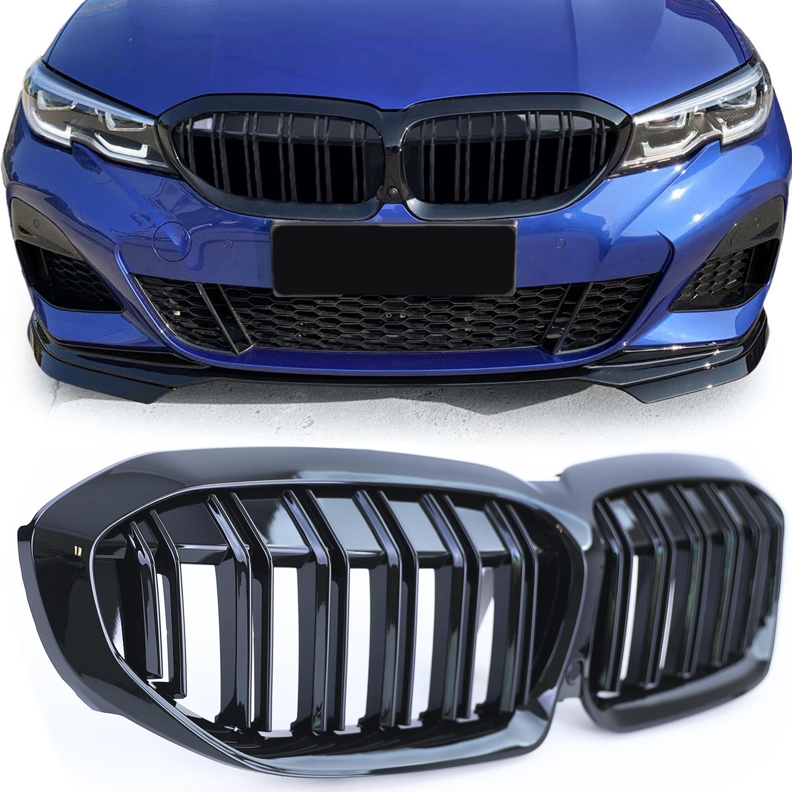 Bodykit passend voor BMW 3 Serie G20 Glans Zwart Look M-Pakket