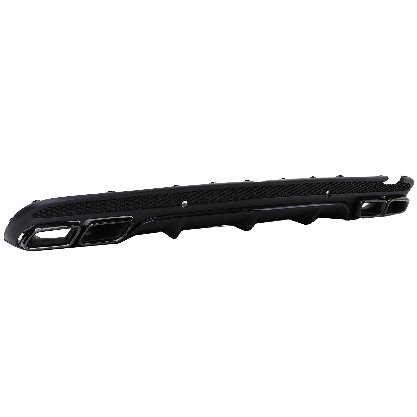 Achterbumper Diffuser passend voor Mercedes W205 C-Klasse C63 Design Glans Zwart