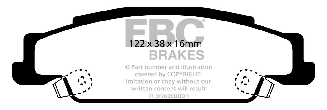 EBC Brakes CADILLAC STS 3.6 2004-2008 Remblokken achterzijde gre