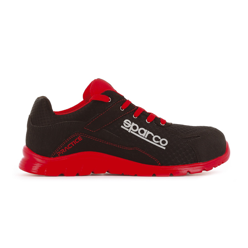 Sparco Lichtgewicht Werkschoenen Practice S1P Jacques Zwart/Rood Maat 37