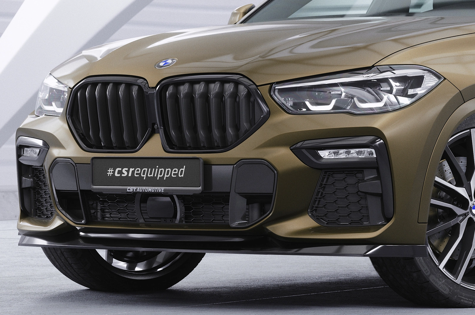 Voorspoiler passend voor BMW X6 (G06) M-Paket / M50i Glans Zwart van CSR Automotive (2019-)