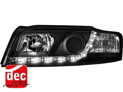 Koplampen passend voor Audi A4 8E 01-04 Devil Eyes real DRL LED Zwart