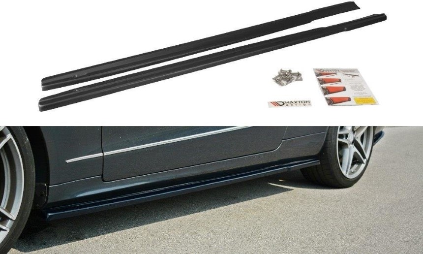 Zijskirts passend voor Mercedes E W212 Maxton Design glans zwart