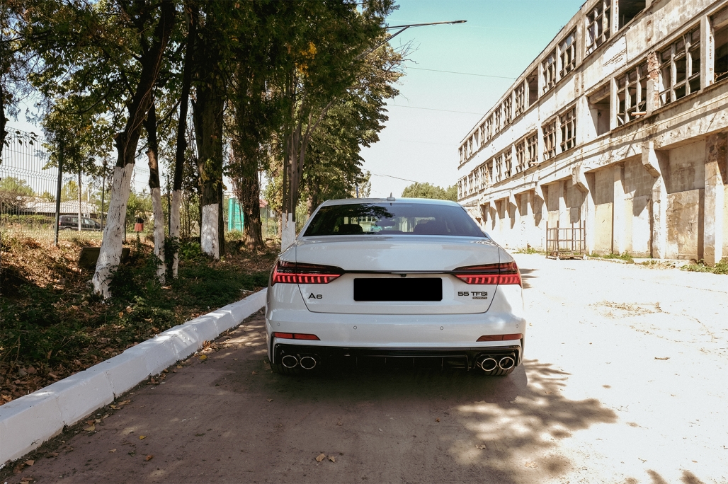 Diffuser passend voor Audi A6 S-Line C8 Zwart incl. sierstukken Zwart