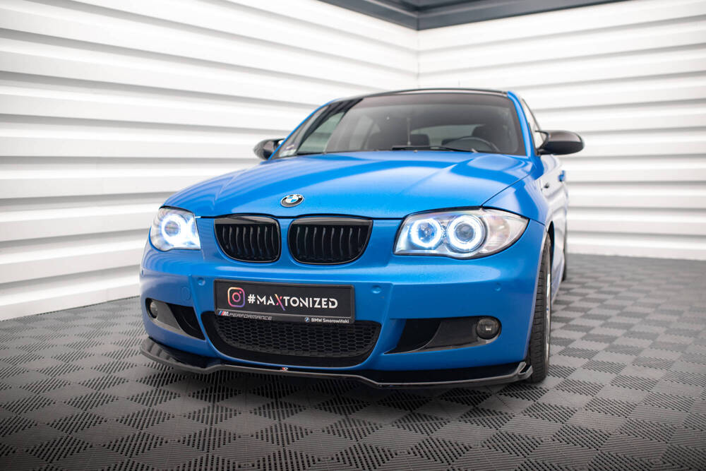 Voorspoiler V.1 BMW 1 Serie M Pakket E87 Maxton Glans Zwart