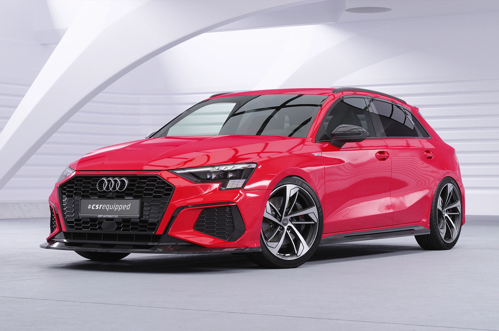 Voorspoiler Audi A3 8Y S-Line / S3 8Y glans zwart