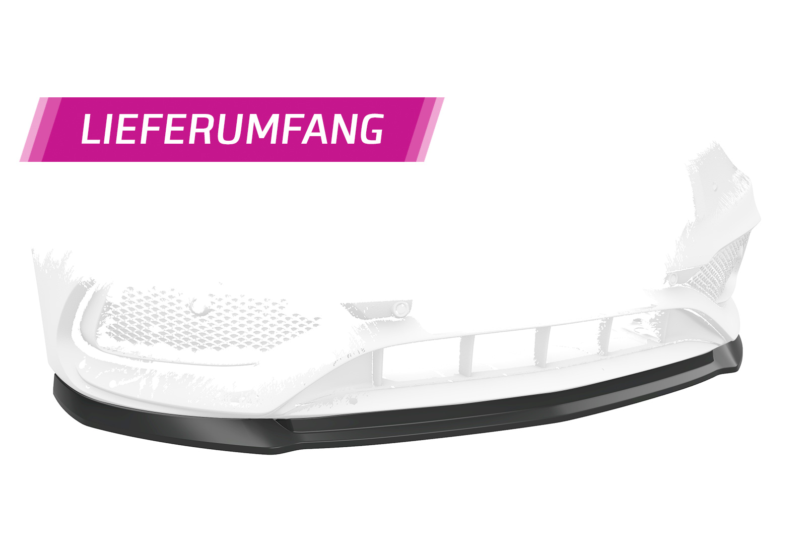 Voorspoiler passend voor Mercedes Benz CLA AMG Pakket C117 X117 CSR Glans Zwart