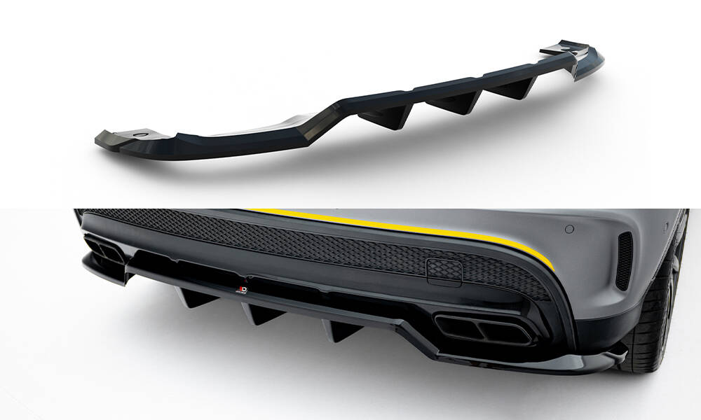 Achter Diffuser passend voor Mercedes-Benz GLA 45 AMG Off-roader X156 Maxton Glanzend zwart