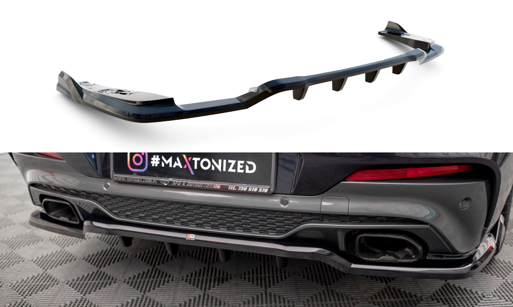 Diffuser passend voor BMW X4 M-Pack G02 Maxton Glans Zwart