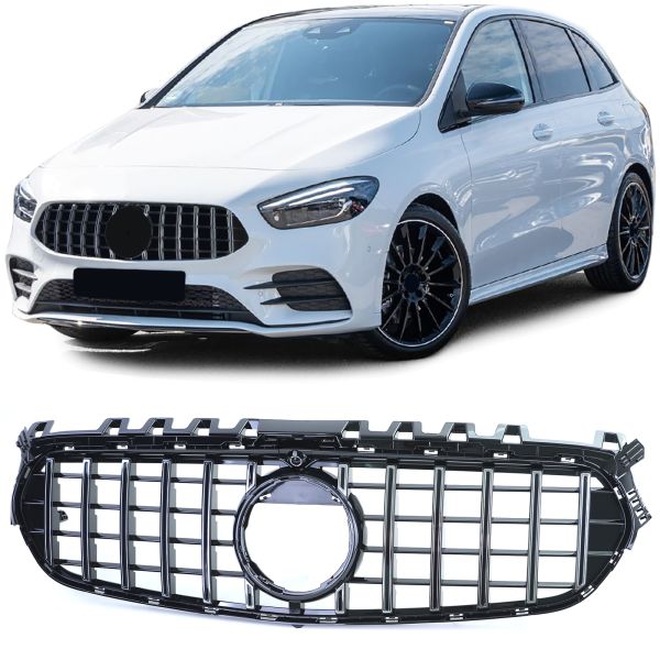 Grill passend voor Mercedes B Klasse W247 Zilver AMG Look