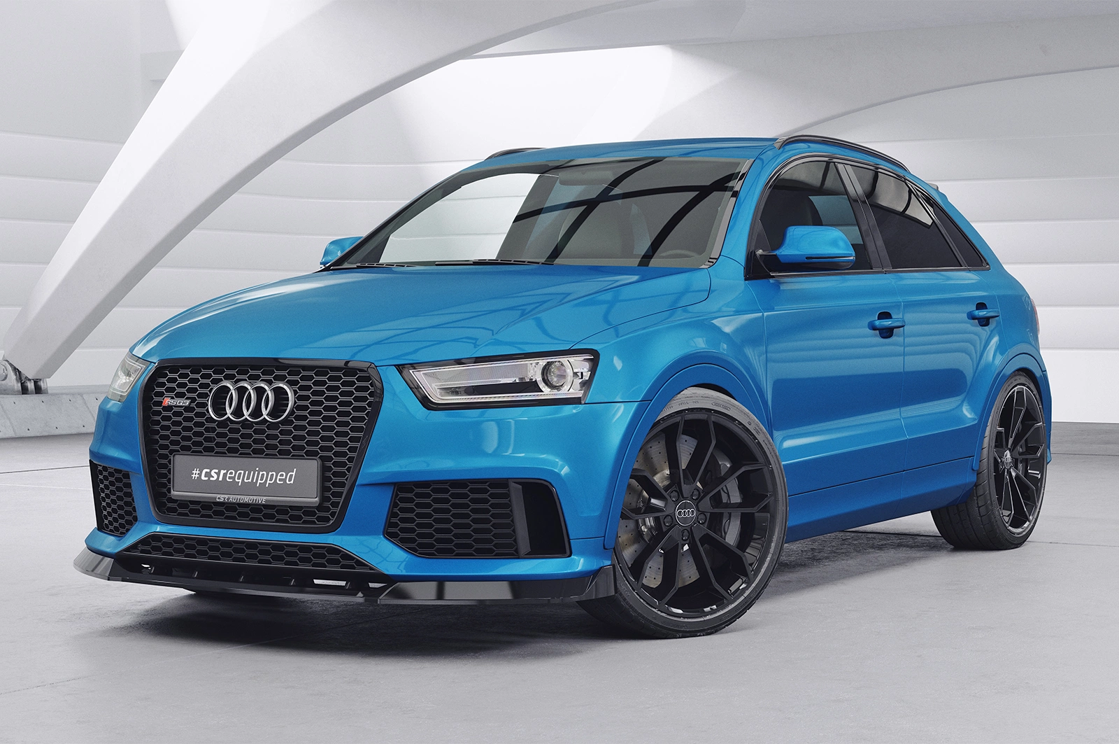 Voorspoiler passend voor Audi RSQ3 glans zwart