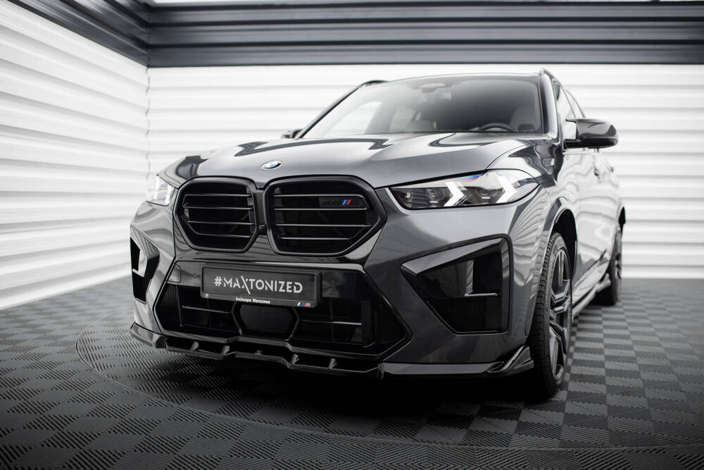 Voorspoiler passend voor BMW X5M F95 Facelift Maxton Glans Zwart