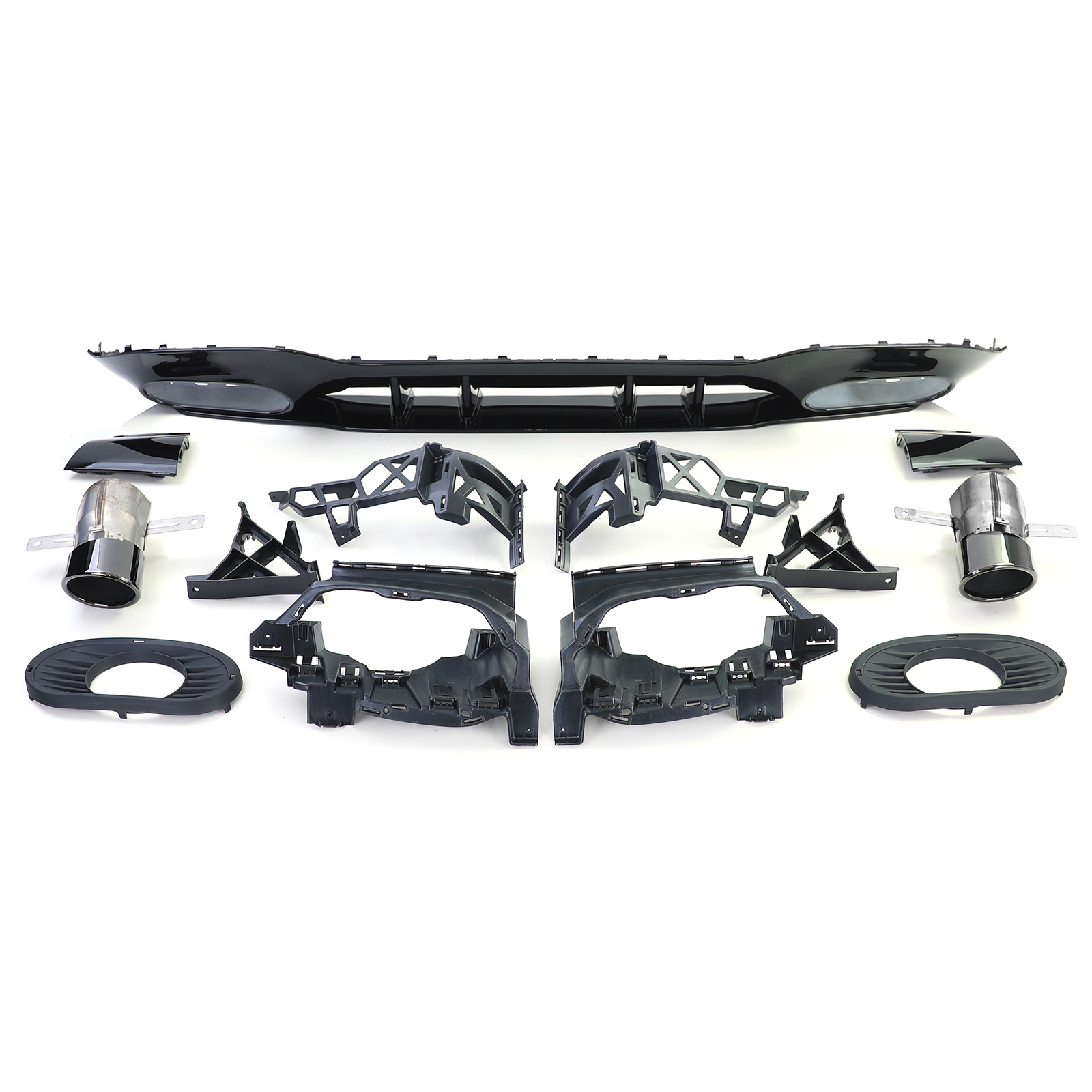 Diffuser passend voor Mercedes A klasse W177 A35 Look Glans Zwart Sierstukken