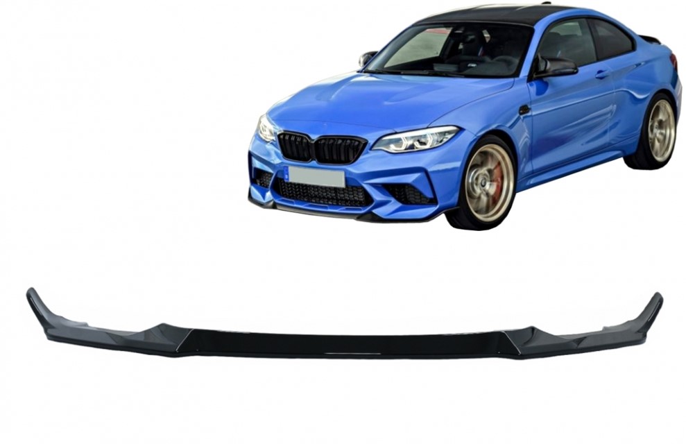 Voorspoiler passend voor BMW M2 (F87) Glanzend Zwart