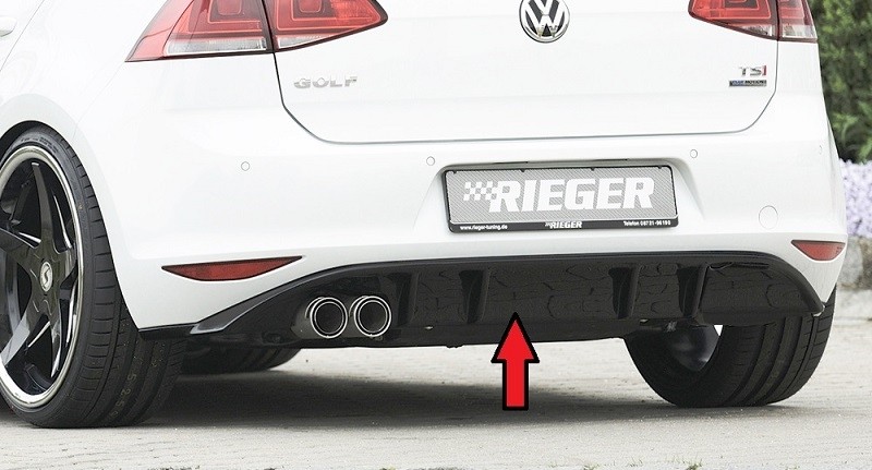 Achterbumper Diffuser Glossy Black Rieger VW Golf VII