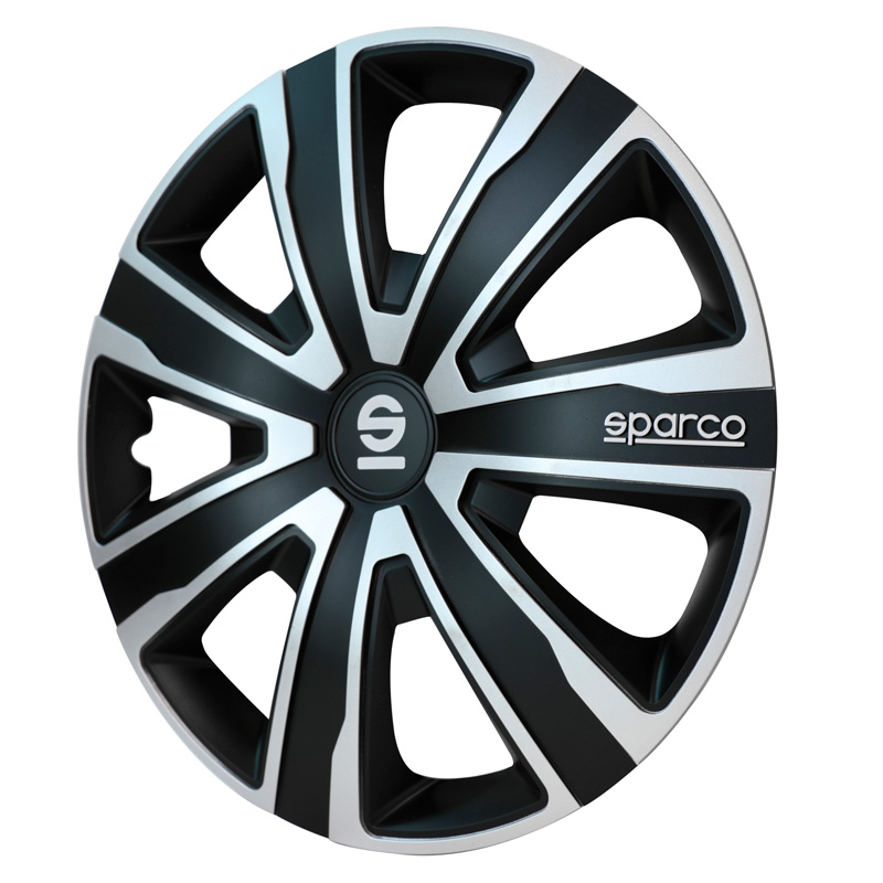 Sparco Wieldoppen Palermo - 15-inch - Zilver/Zwart - Set van 4 stuks