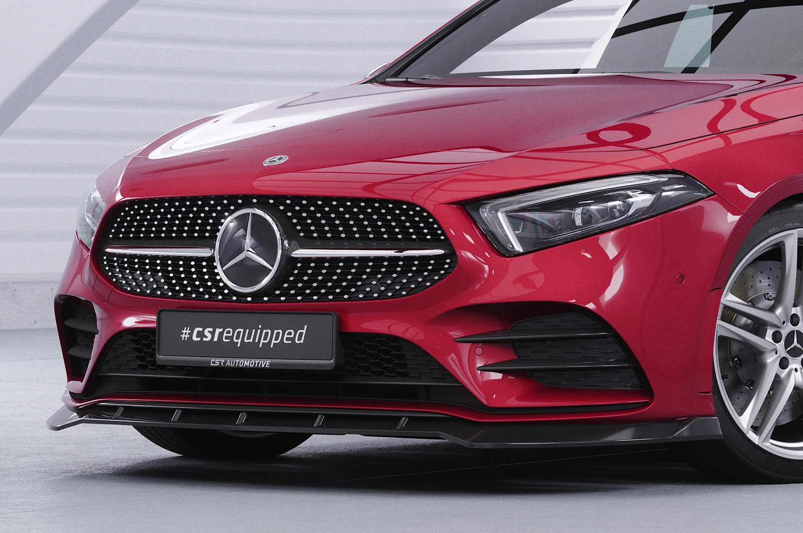 Voorspoiler passend voor Mercedes-Benz A-Klasse 177 A35 AMG/AMG-Line Glans Zwart (2018)