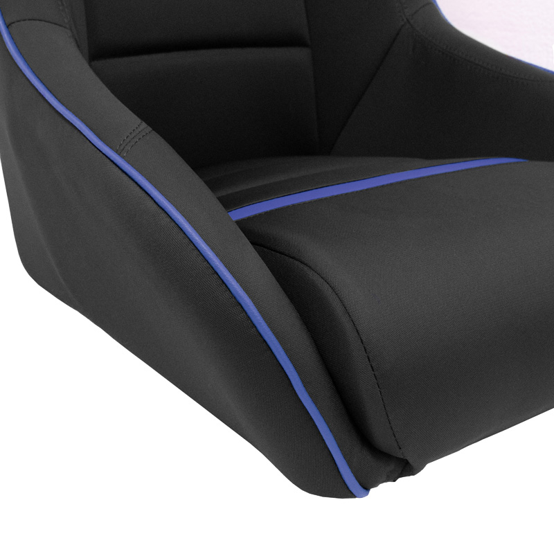 Sportstoel 'Classic RS' - Zwart/Blauw - Vaste rugleuning + Geïntegreerde hoofdsteun - incl. sledes