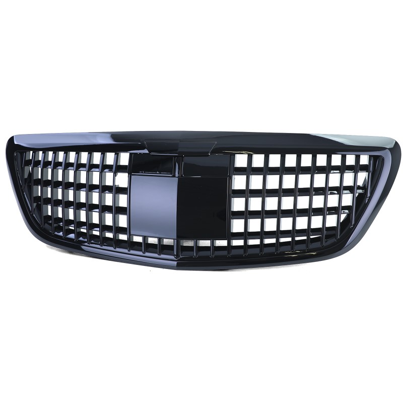 Grill passend voor Mercedes W222 Vertical Design Zwart Nightvision