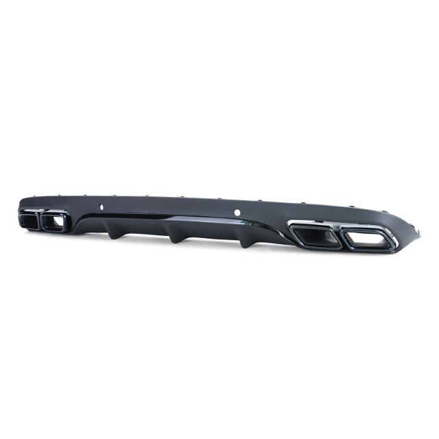 Diffuser passend voor Mercedes C205 A205 Coupe / Cabrio 15-19 C63 Design Zwart
