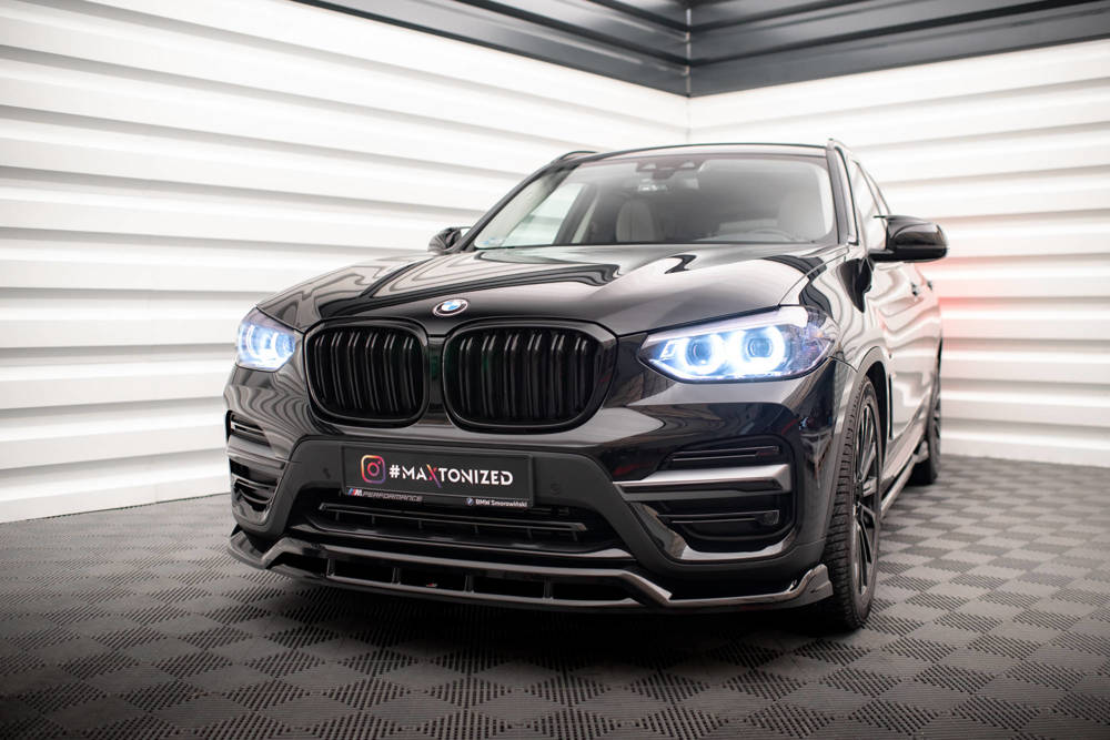 Voorspoiler passend voor BMW X3 G01 2017 - 2021 Maxton Glans Zwart