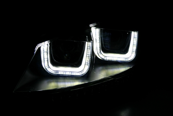 Koplampen passend voor VW Polo 6R / 6C 09- DRL Dynamic Zwart Facelift GTI look